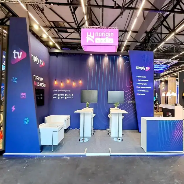 trade show booth for simply tv
