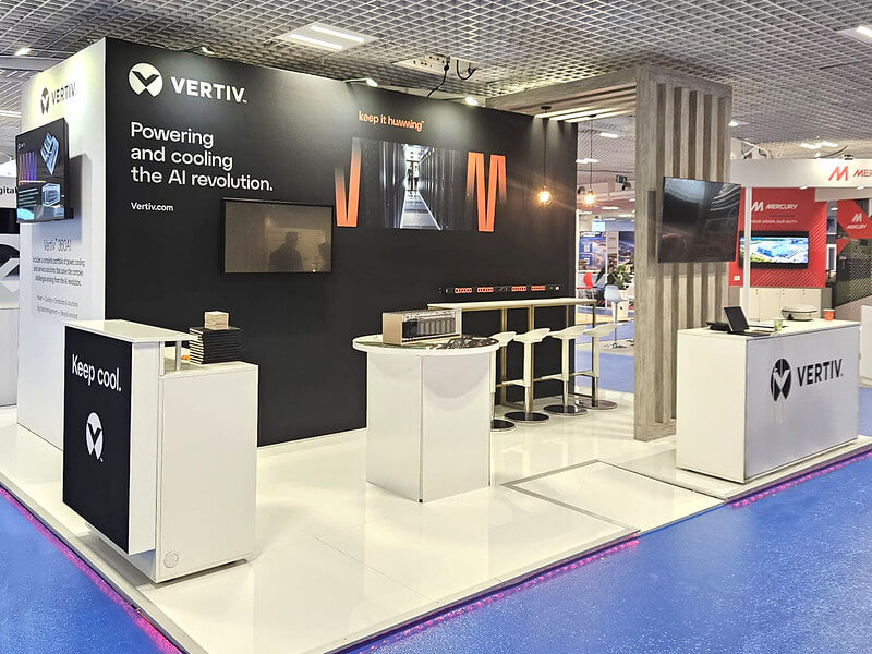 Trade Show Booth for Vertiv, U.S. at Datacloud Global Congress, Cannes